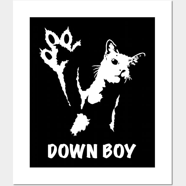 Tough No Messing Cat Down Boy MotorManiac Wall Art by MotorManiac